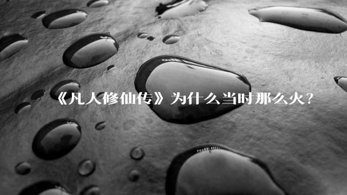 《凡人修仙传》为什么当时那么火？